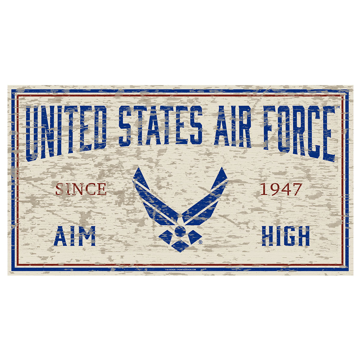 USAF Chipped 11 x 20 inch Sign — 7.62 Design