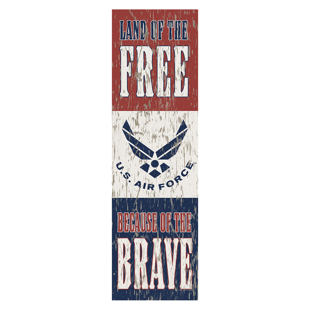 U.S. Air Force Land of the Free 10 x 35 inch USAF Sign — 7.62 Design
