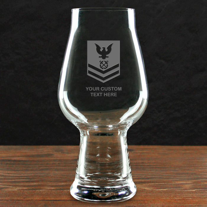 US Navy 'Build Your Glass' Personalized 18.25 oz Luigi Bormioli IPA Beer Glass