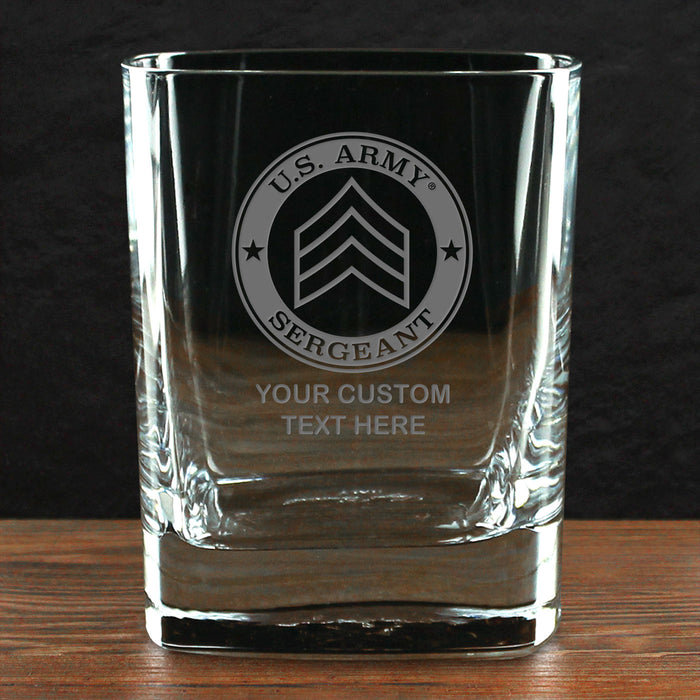 US Army 'Build Your Glass' Personalized 11.5 oz. Square Double Old Fashioned Glass