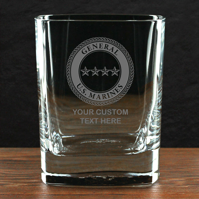 US Marine Corps 'Build Your Glass' Personalized 11.5 oz. Square Double Old Fashioned Glass