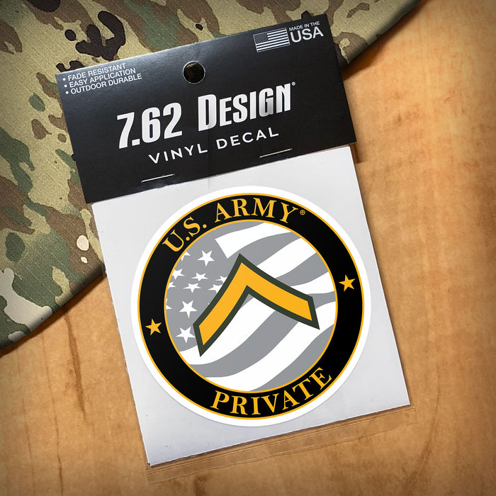 US Army E-2 Private 3.5" Decal by 7.62 Design
