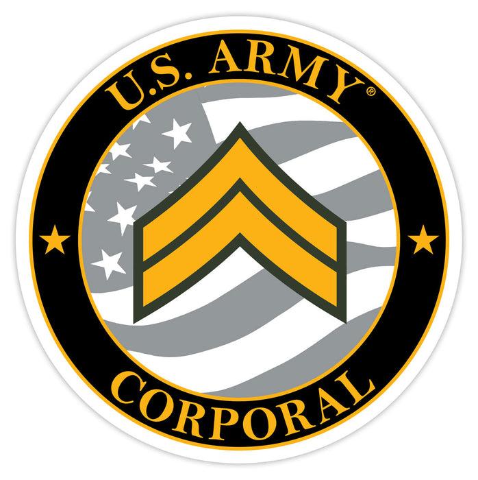 US Army E-4 Corporal 3.5" Decal by 7.62 Design