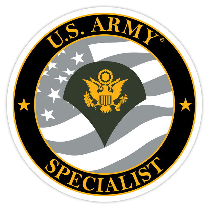 US Army E-4 Specialist 3.5" Decal by 7.62 Design