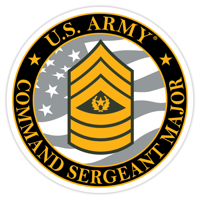 US Army E-9 Command Sergeant Major 3.5" Decal by 7.62 Design