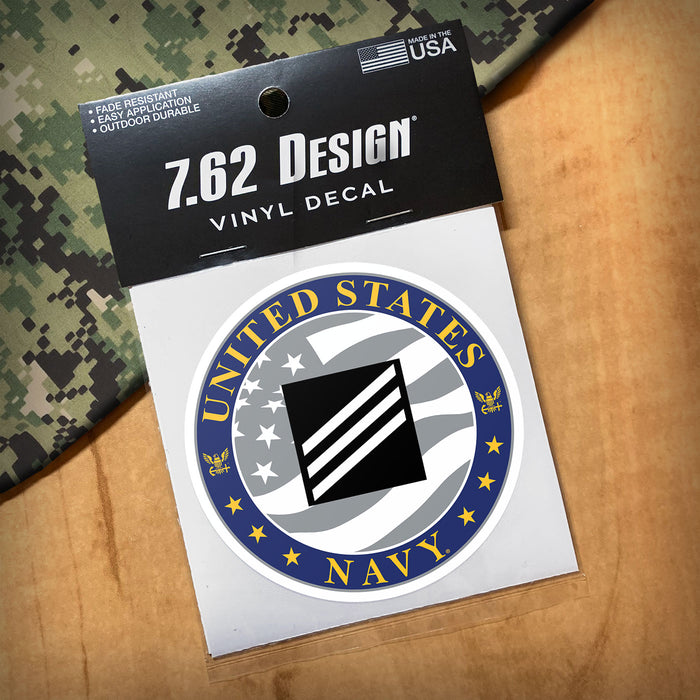 US Navy E-3 Seaman 3.5" Decal by 7.62 Design