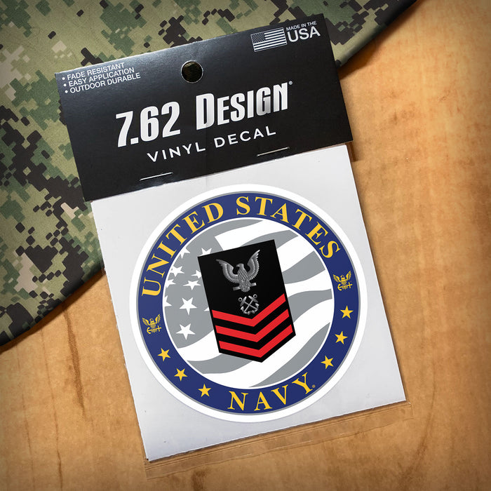 US Navy E-6 Petty Officer First Class (RD) 3.5" Decal by 7.62 Design