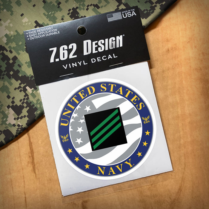 US Navy E-3 Airman 3.5" Decal by 7.62 Design