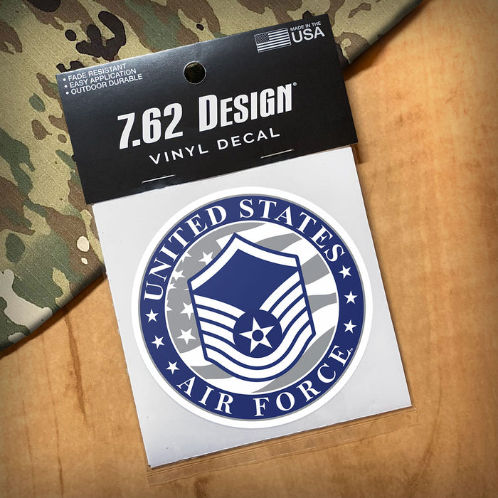 US Air Force E-7 Master Sergeant 3.5" Decal by 7.62 Design
