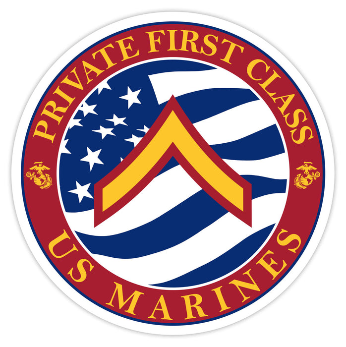 USMC E-2 Private First Class 3.5" Decal by 7.62 Design