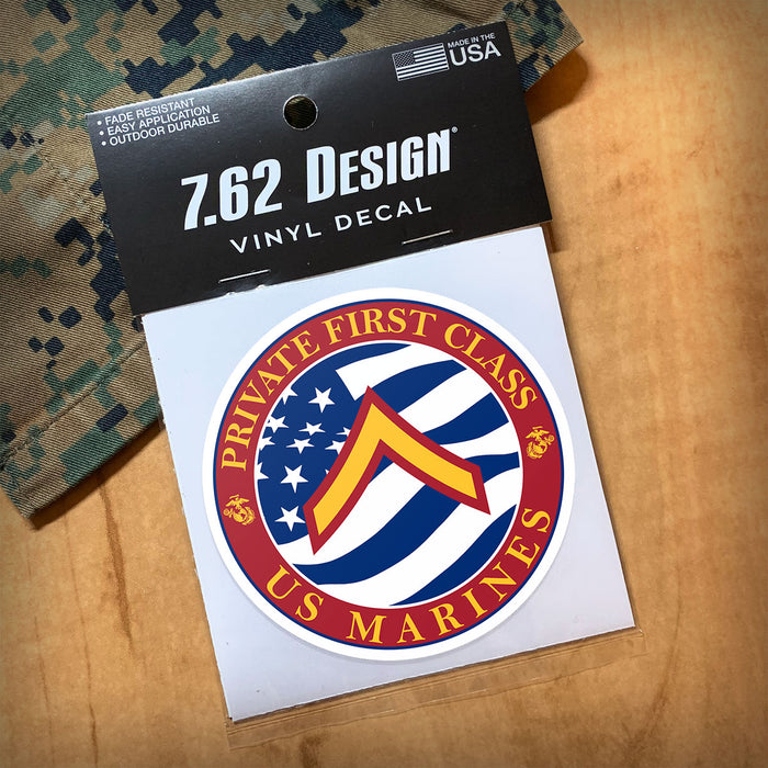 USMC E-2 Private First Class 3.5" Decal by 7.62 Design