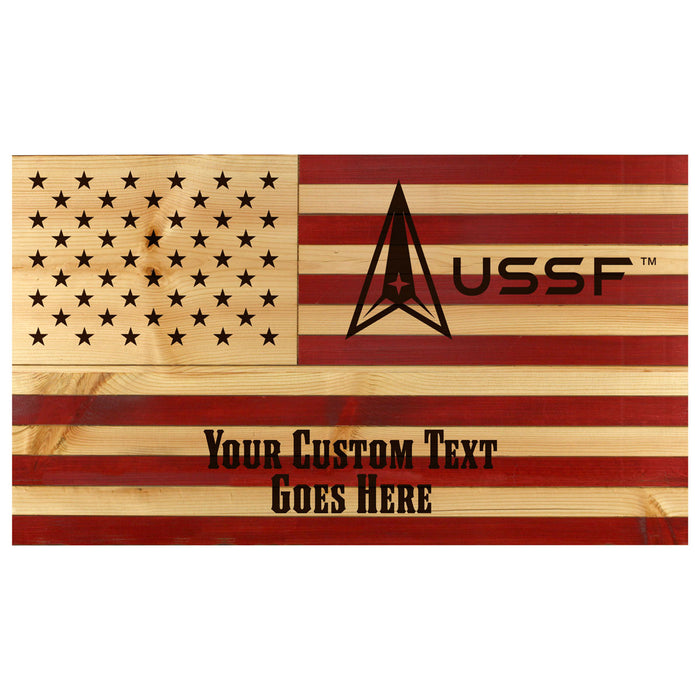 Custom US Space Force Etched Wood Flag