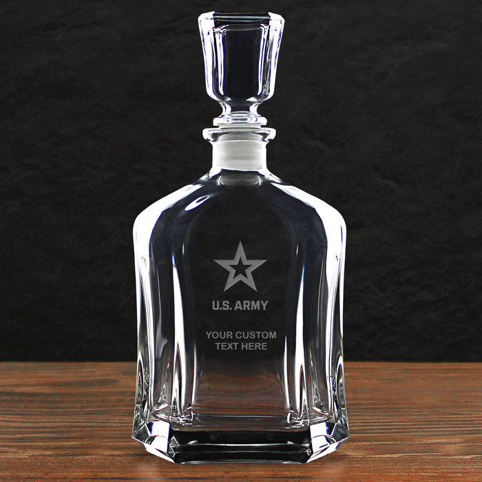 US Army 'Build Your Glass' Personalized 23.75 oz. Whiskey Decanter