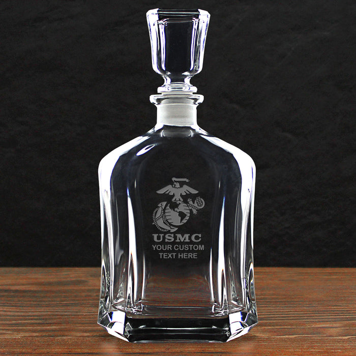 US Marine Corps 'Build Your Glass' Personalized 23.75 oz. Whiskey Decanter