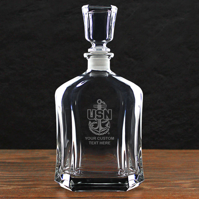 US Navy 'Build Your Glass' Personalized 23.75 oz. Capitol Whiskey Decanter