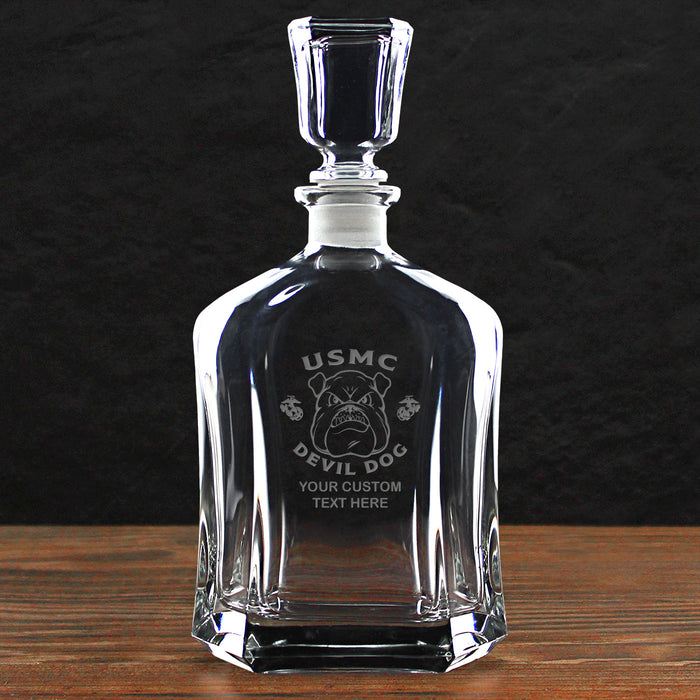 US Marine Corps 'Build Your Glass' Personalized 23.75 oz. Whiskey Decanter