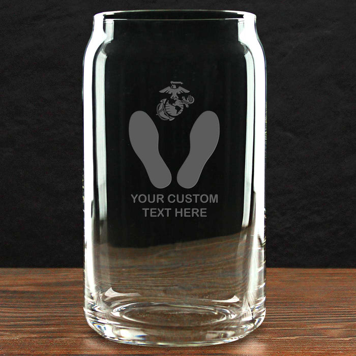 US Marine Corps 'Build Your Glass' Personalized 16 oz. Beer Can Glass