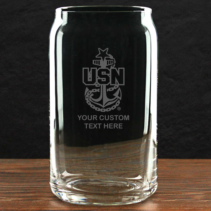 US Navy 'Build Your Glass' Personalized 16 oz Beer Can Glass