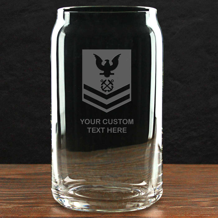 US Navy 'Build Your Glass' Personalized 16 oz Beer Can Glass