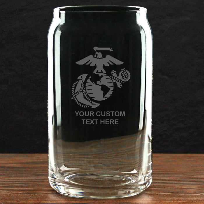 US Marine Corps 'Build Your Glass' Personalized 16 oz. Beer Can Glass