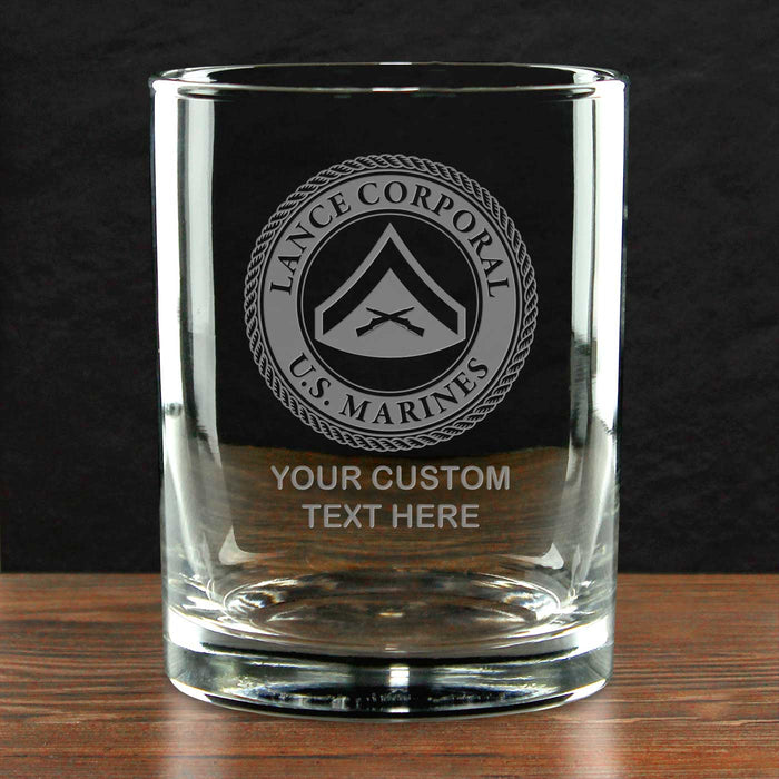 USMC 'Build Your Glass' Personalized 14 oz. Double Old Fashioned Glass