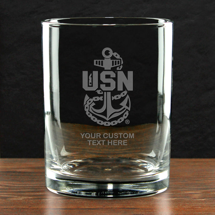 US Navy 'Build Your Glass' Personalized 14 oz. Double Old Fashioned Glass