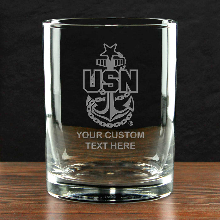 US Navy 'Build Your Glass' Personalized 14 oz. Double Old Fashioned Glass