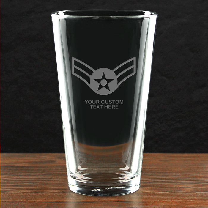 US Air Force 'Build Your Glass' Personalized 16 oz. Pint Glass