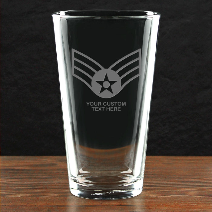 US Air Force 'Build Your Glass' Personalized 16 oz. Pint Glass