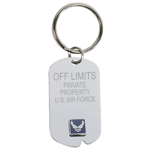 US Air Force 'Off Limits' Crest Craft Dog Tag Keychain- 7.62 Design