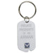 US Air Force 'Property Of' Crest Craft Dog Tag Keychain- 7.62 Design