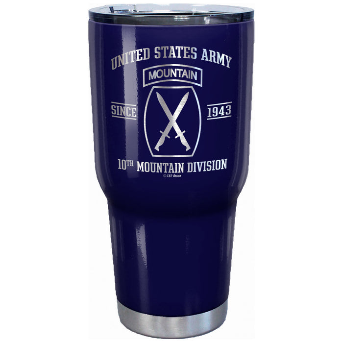 7.62 Design US Army 10th Mountain Laser Etched 32oz Travel Mug - Officially Licensed