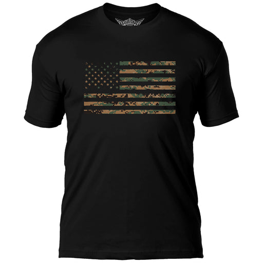 USMC Woodland MARPAT Flag 7.62 Design Battlespace Men's T-Shirt- 7.62 Design