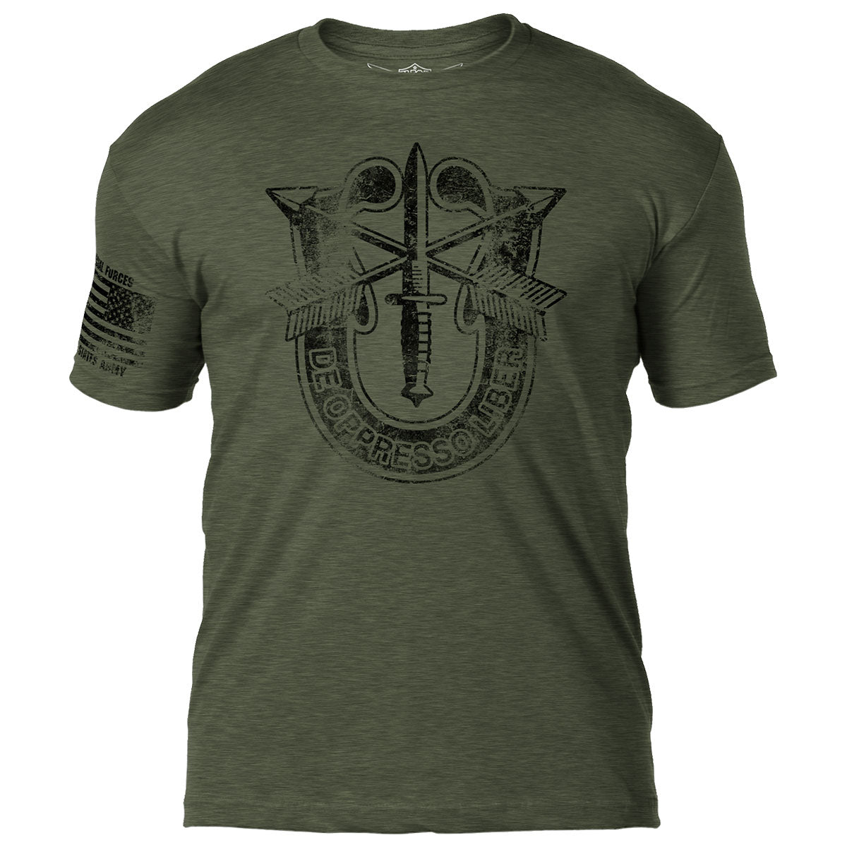 Army Special Forces 'Distressed' 7.62 Design Battlespace Men's T-Shirt  Small / Heather Military Green
