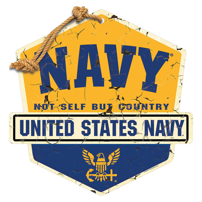 USN Not Self but Country Badge 20 x 20 inch Sign