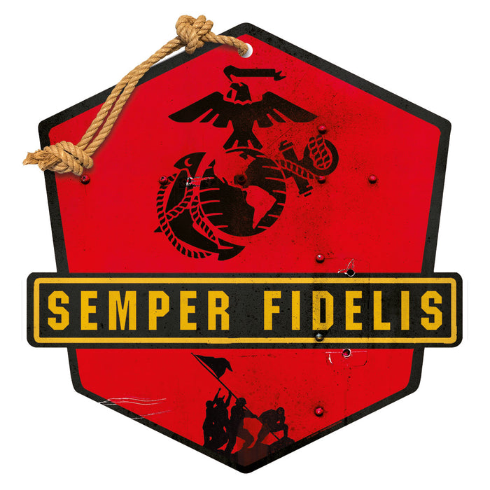USMC Semper Fi Badge 20 x 20 inch Sign
