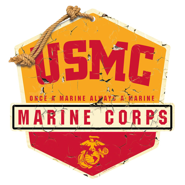 USMC Once a Marine Badge 20 x 20 inch Sign
