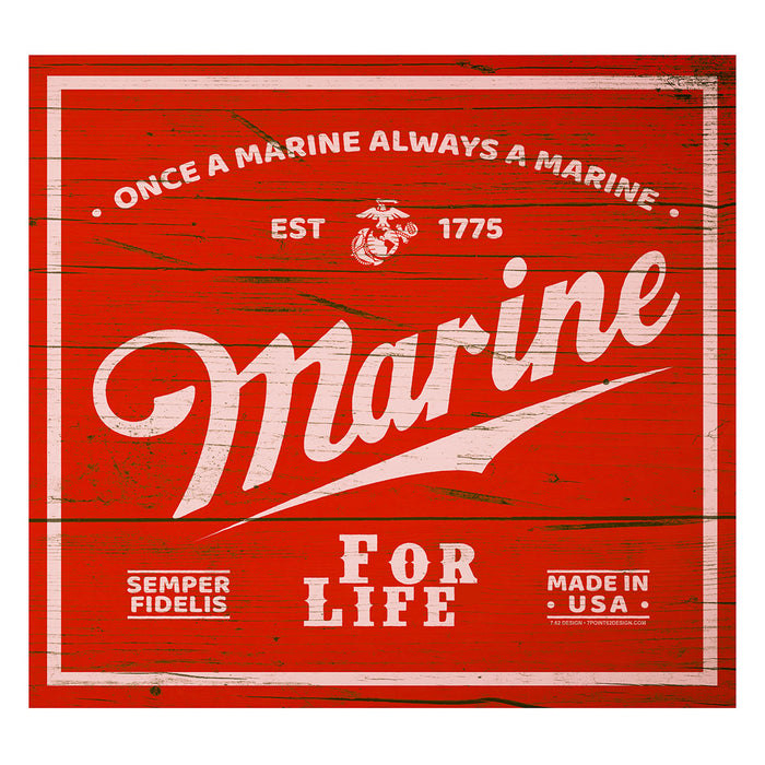 USMC For Life 12 x 13 inch Wall Sign