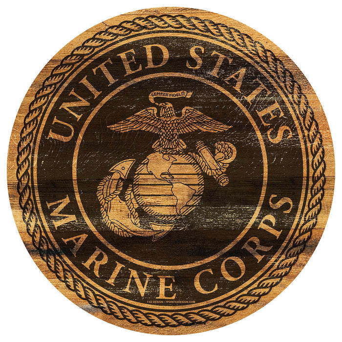 USMC Logo 12 inch Round Sign