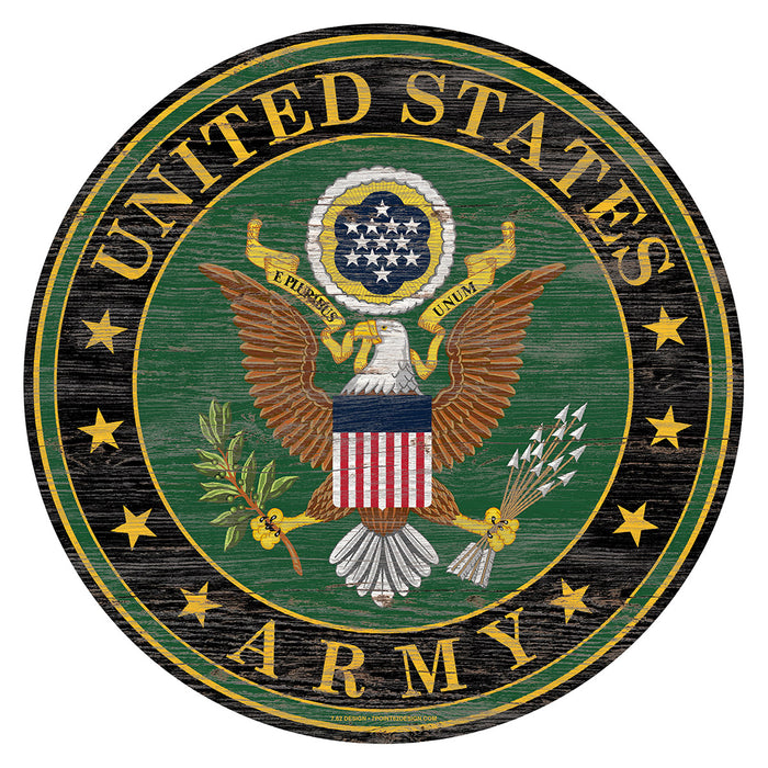 Army Seal 12 inch Round Sign