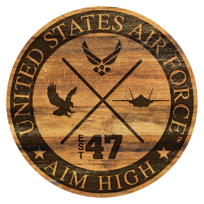 USAF Logo V2 12 inch Round Sign