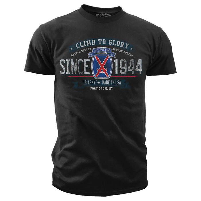 US Army 10th Mountain Division Retro - Black Ink Mens T-Shirt
