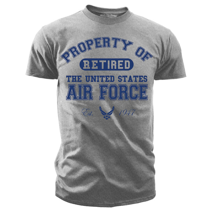 US Air Force Property of the Air Force Retired - Black Ink Men's T-Shirt