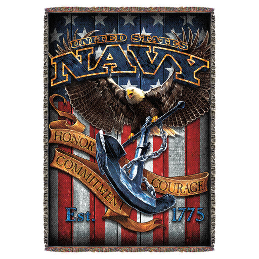 US Navy 'Fighting Eagle' 7.62 Design 53" x 70" Throw Blanket- 7.62 Design