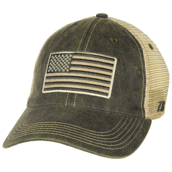 Tactical US Flag Vintage Trucker Hat — 7.62 Design