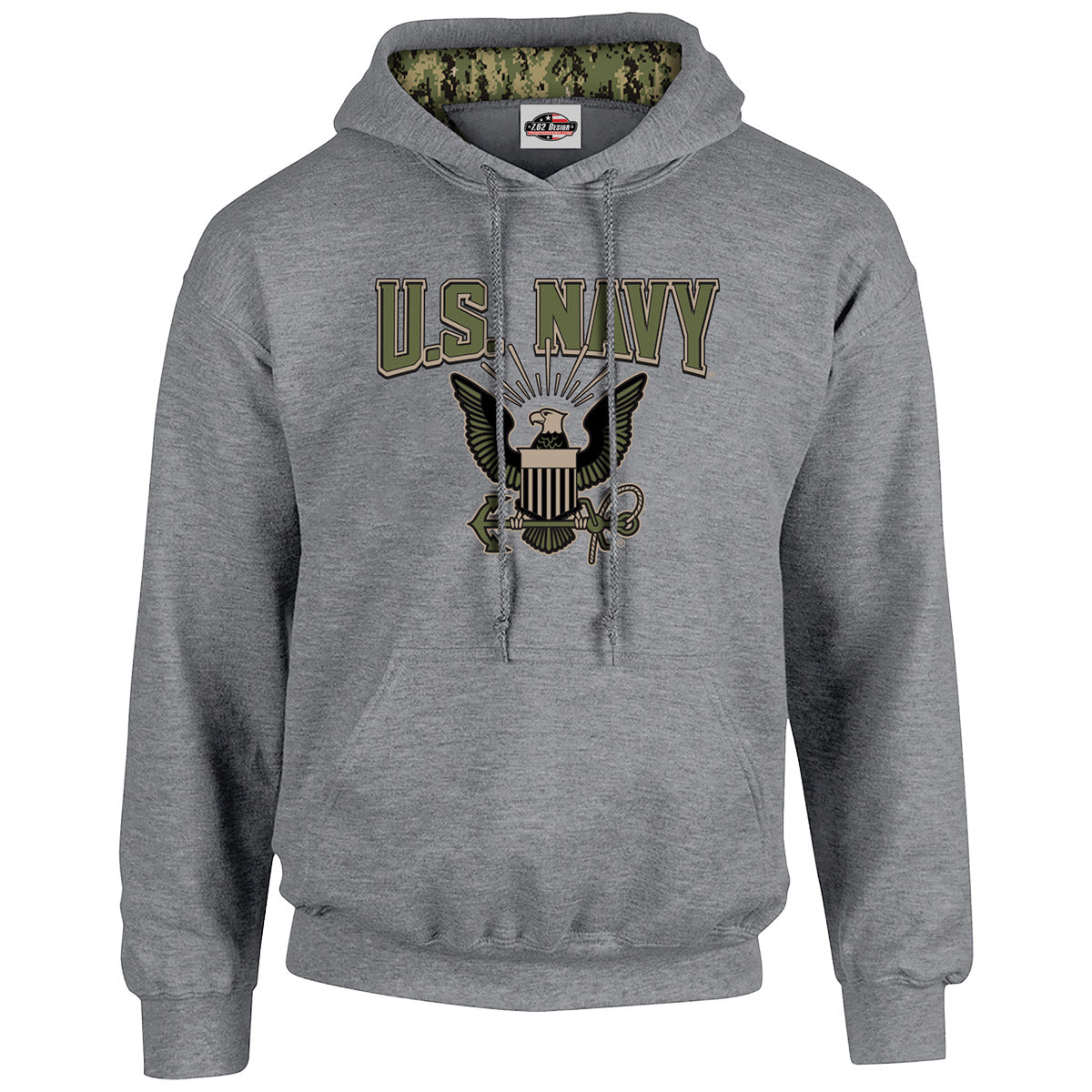 7.62 Design US Navy Logo Type III Hoodie - Grey
