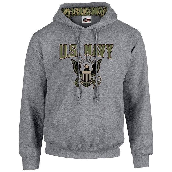 7.62 Design US Navy Logo Type III Hoodie - Grey