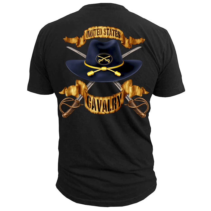 U.S. Army Cavalary Stetson - Black Ink Mens T-Shirt