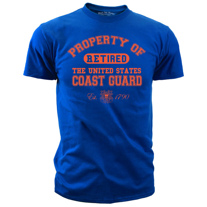Coast Guard T-shirt - Property of the US Coast Guard Retired - Mens Black Ink T-Shirt