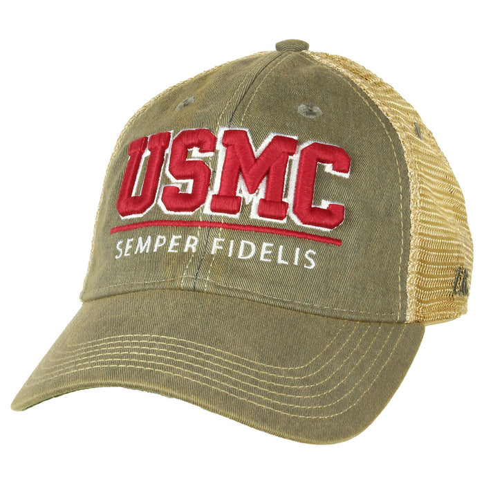 USMC 'Semper Fidelis' Vintage Trucker Hat - Grey